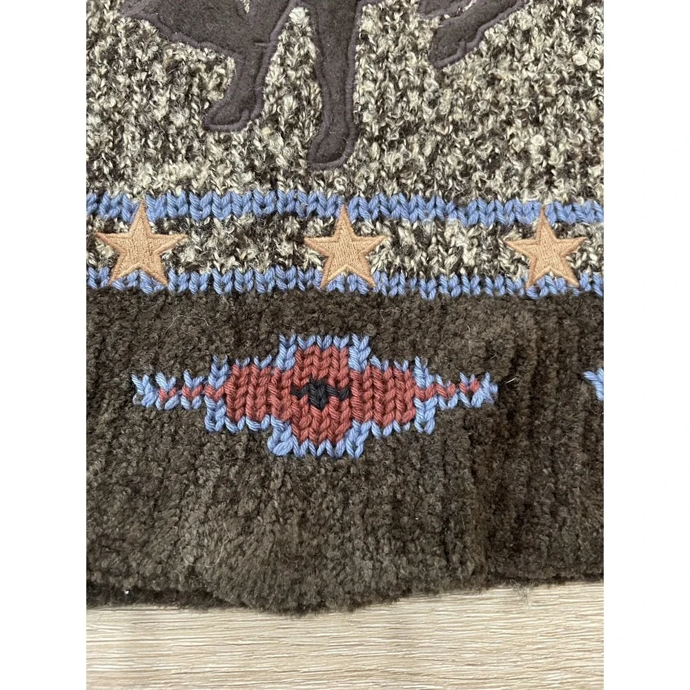 Vtg‎ NWT Child Aspen Hand Knitted Horse Appliqued Cotton Sweater Sz 5